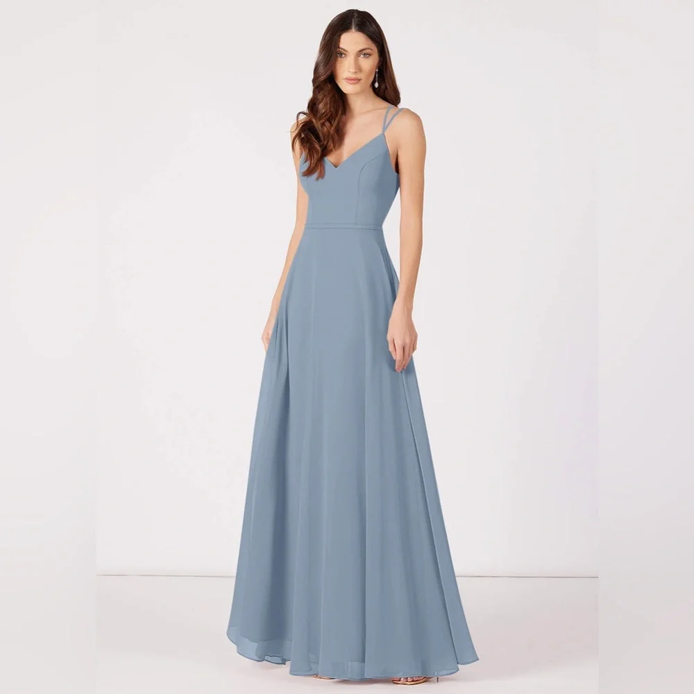 Azazie Janine Dusty Blue - Picture 1 of 5